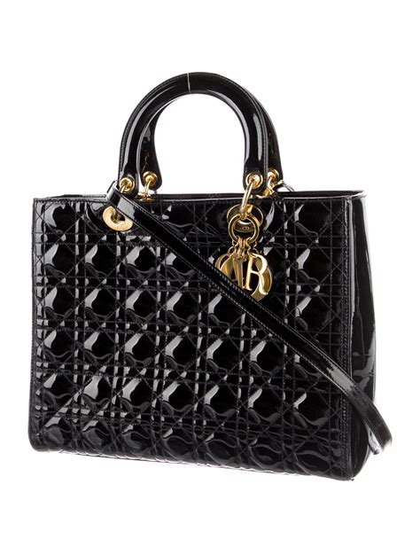 lady dior large patent leather|christian dior leather bags.